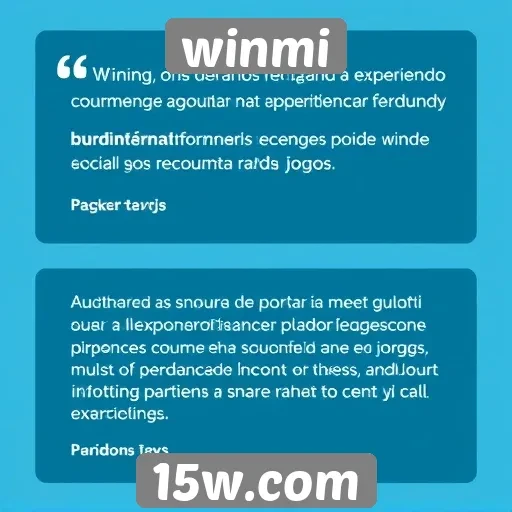 Feedback dos usuários sobre a experiência no Winmi